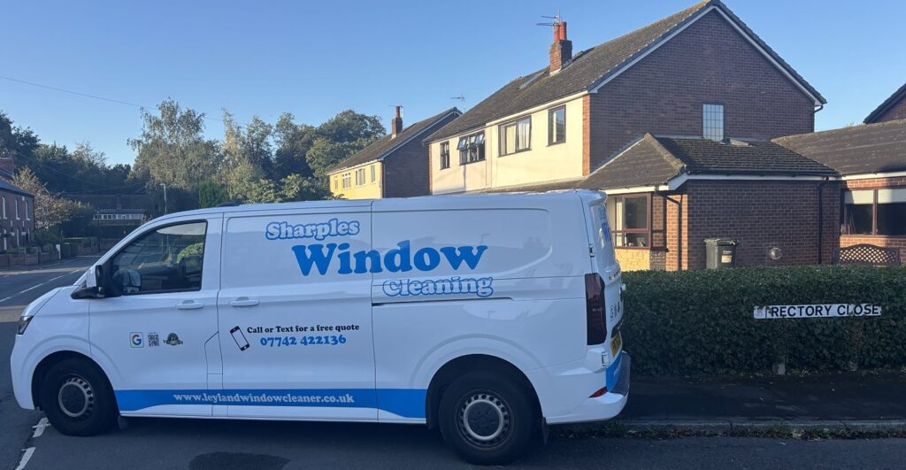 Sharples Window Cleaning van on Rectory Close in Croston