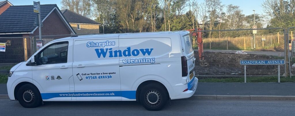 Sharples Window Cleaning van on Roadtrain avenue in Midge Hall